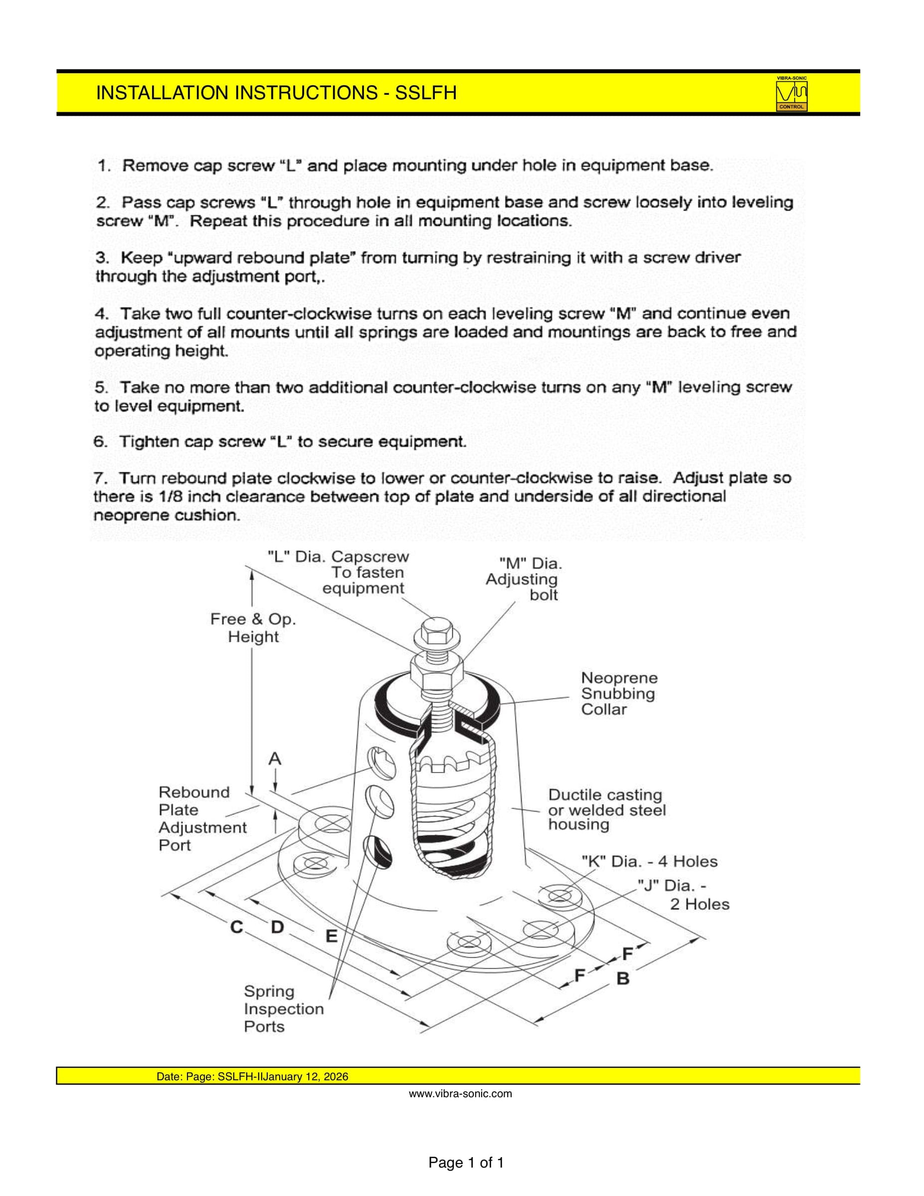 SSLFH Installation Instructions